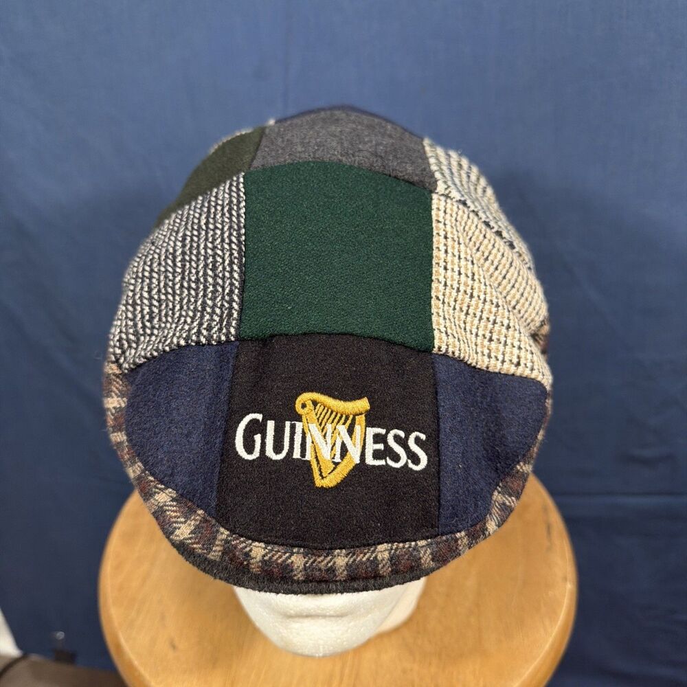 Vintage Guinness Patchwork Newsboy Cap Hat Official Beer Men’s Large 61cm
